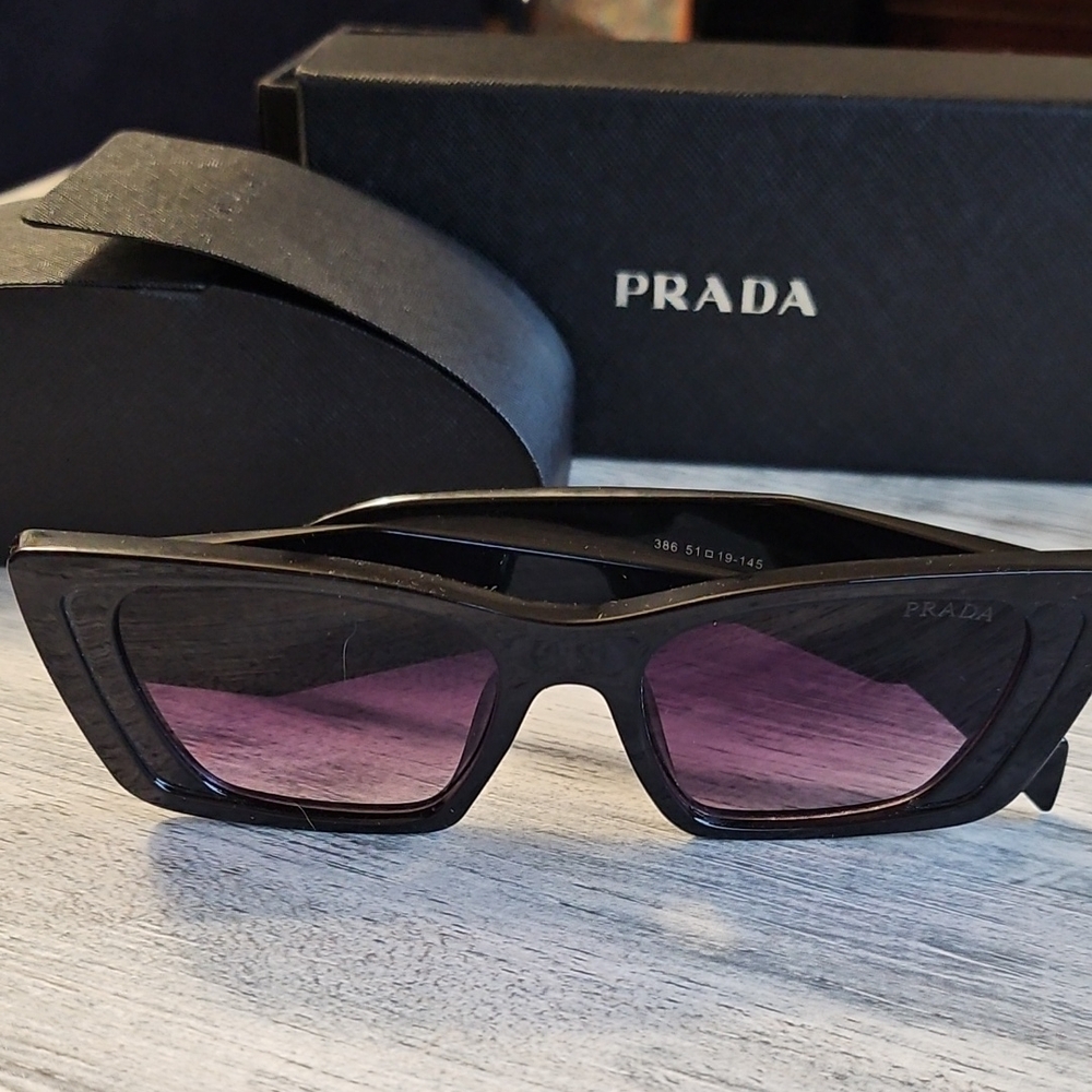 SOLD Prada Black Sunglasses with Purple Tint